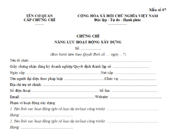 Chứng chỉ năng lực tổ chức khẳng định uy tín của tổ chức.