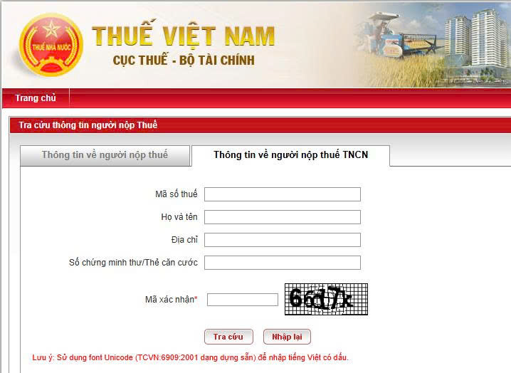 tra cứu mã số thuế