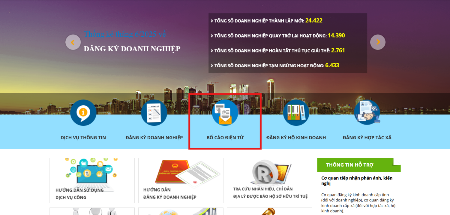 Đăng bố cáo online nhanh chóng qua Cổng thông tin quốc gia về đăng ký doanh nghiệp.